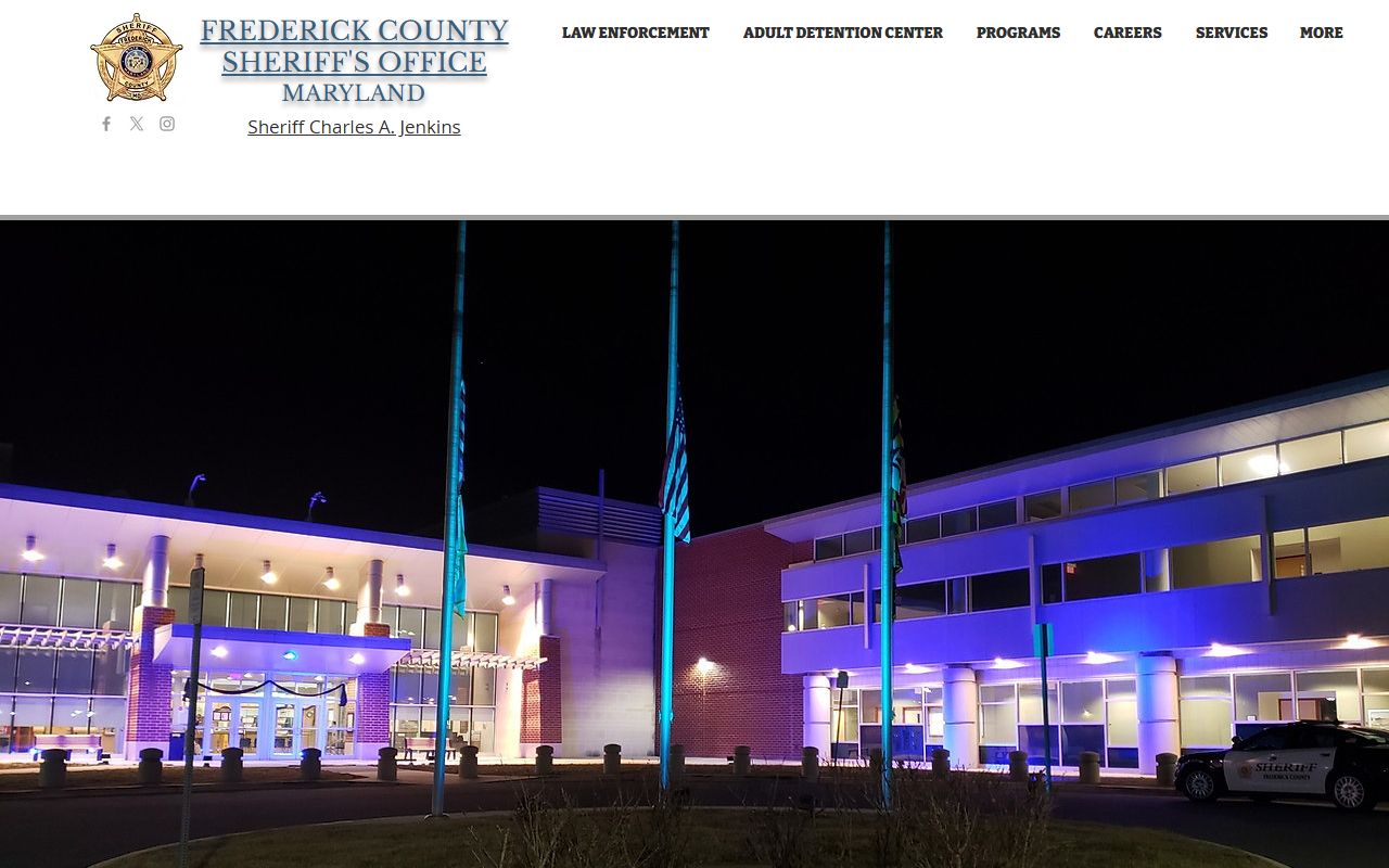 Frederick County Sheriff's Office website serving Frederick City