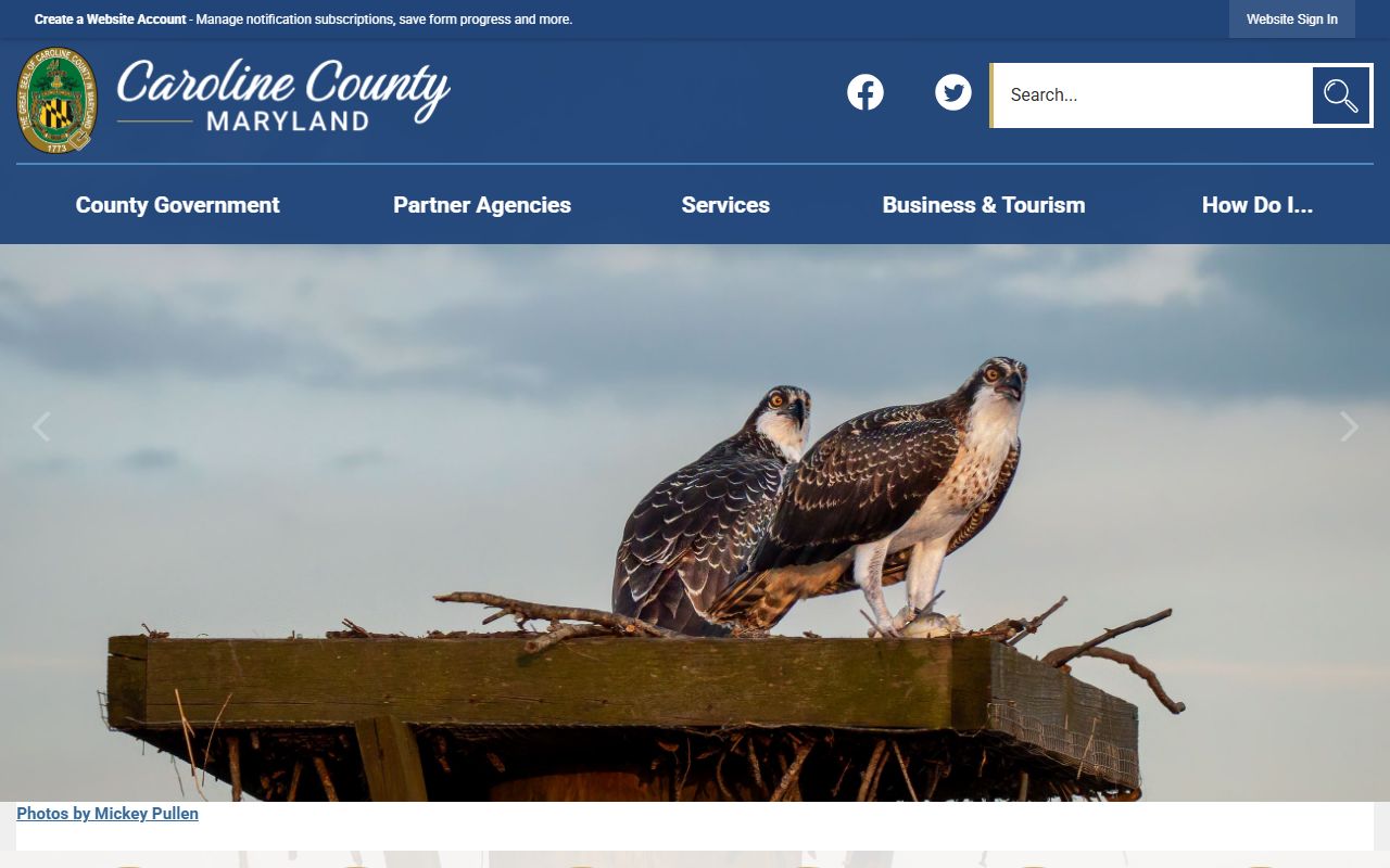 Caroline County government website for public records and department contacts