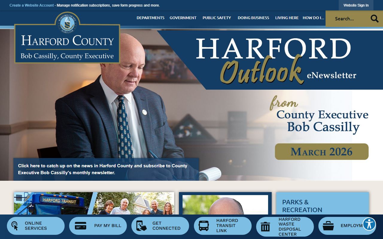 Harford County government website for public records resources