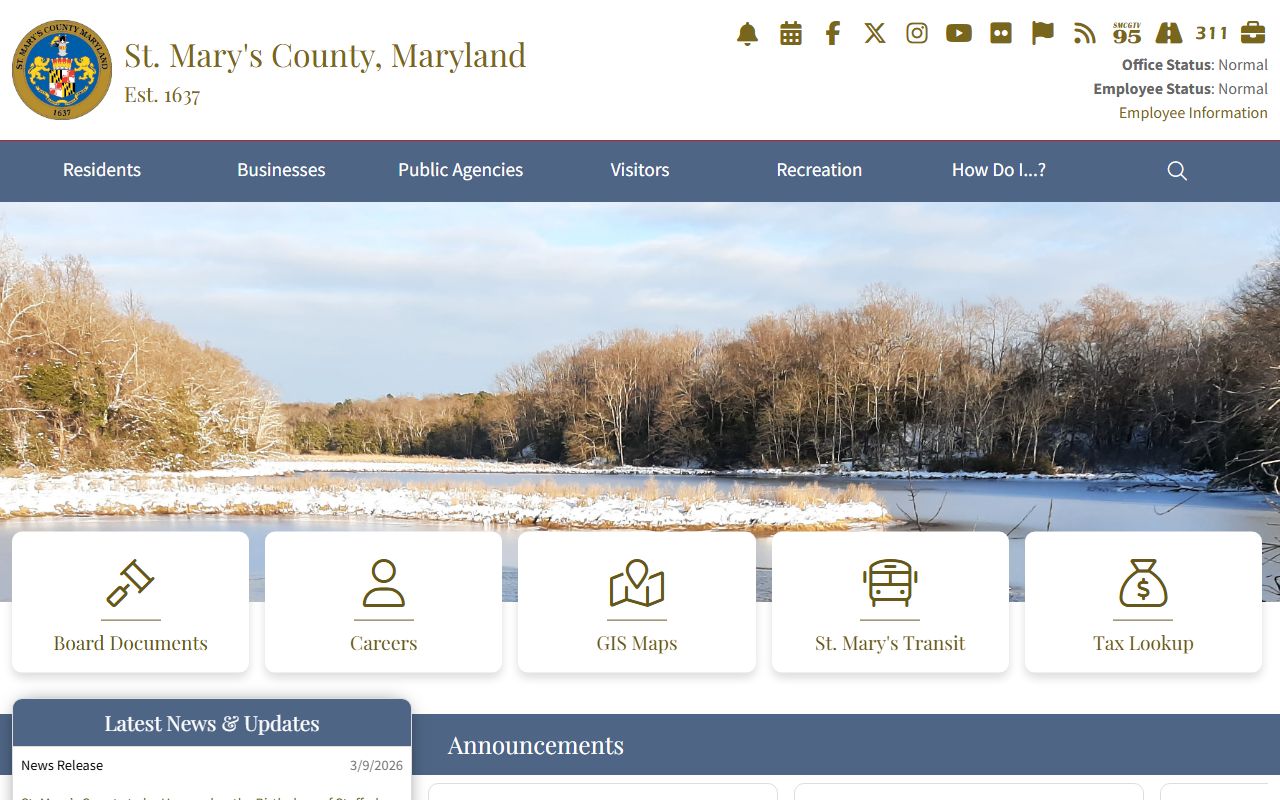 St. Mary's County Government Website